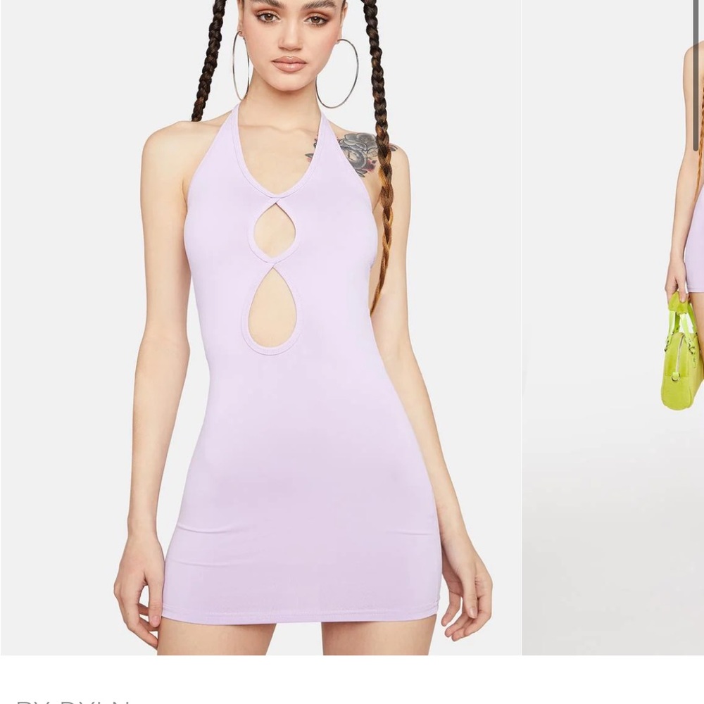 Nwt by dyln purple cut out dress